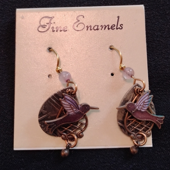 Fine Enamels Jewelry - Bird Earrings New